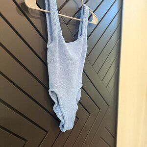 Blue Hunza G one piece swimsuit (os)
